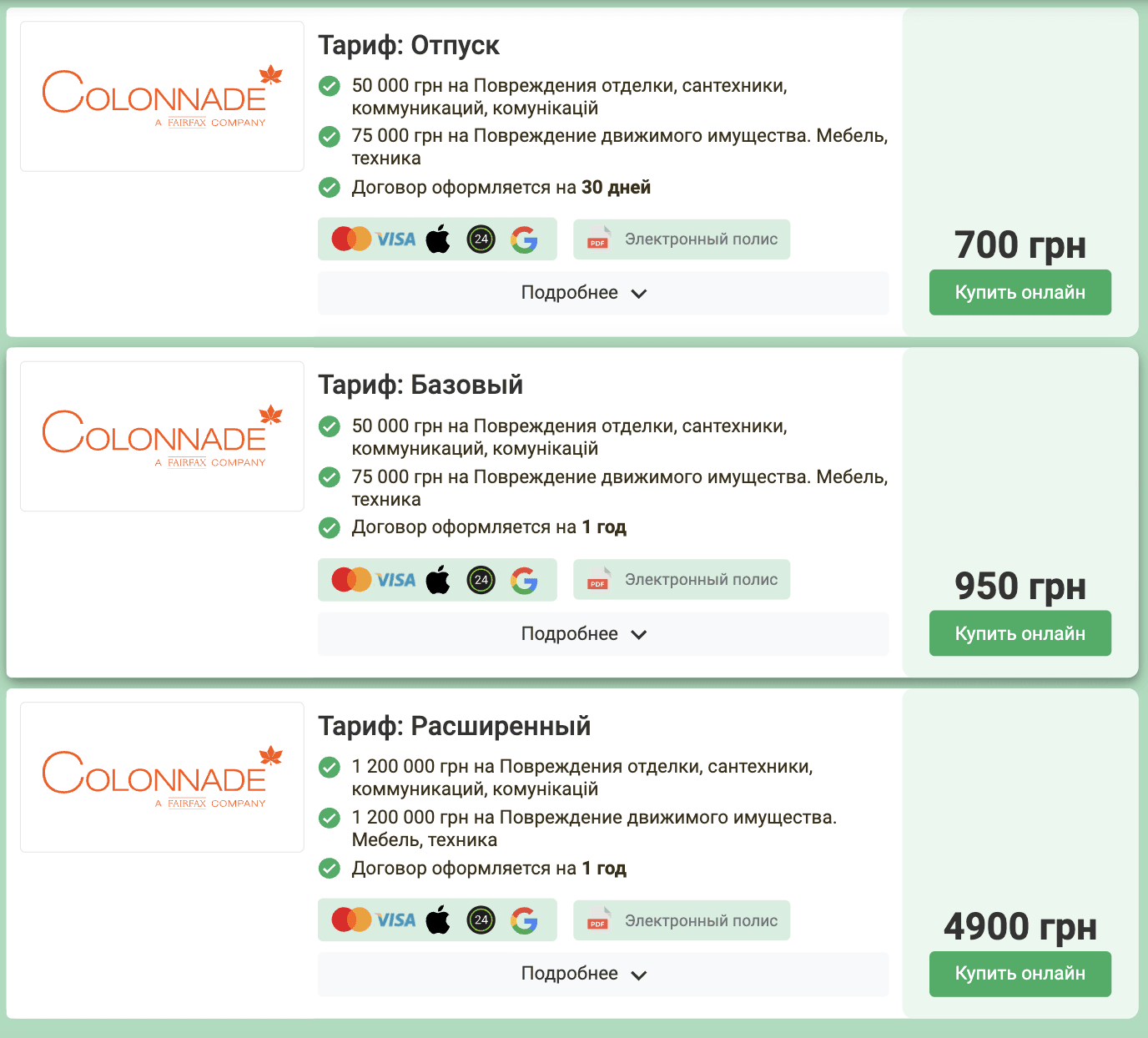 Все предложения страховки имущества