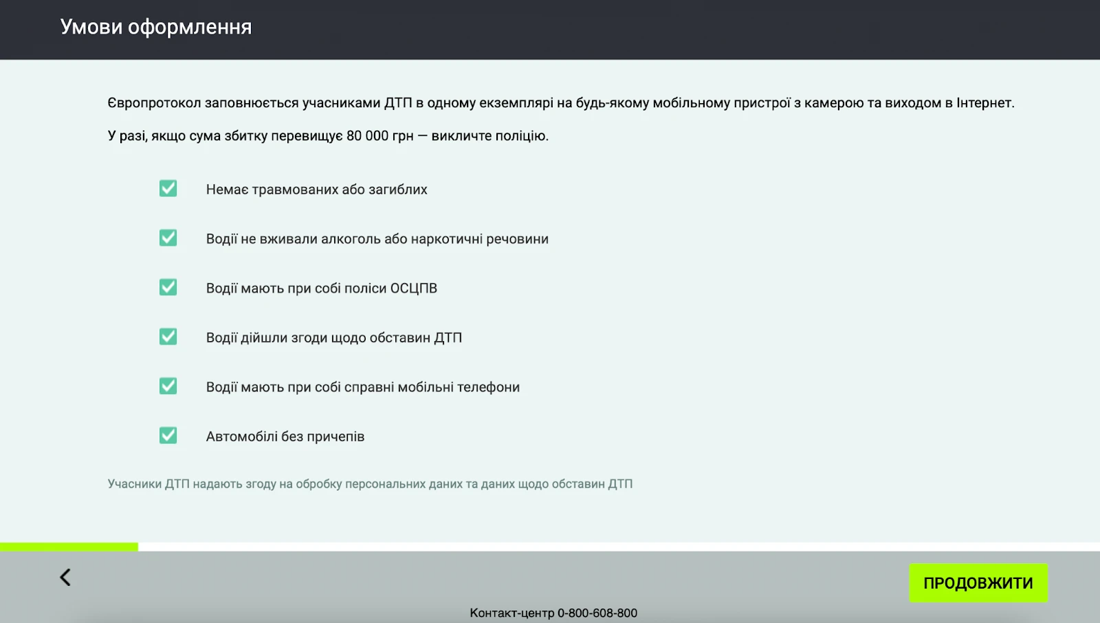Умови оформлення